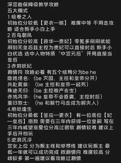 深宫曲攻略游戏排行榜-深宫曲攻略指南